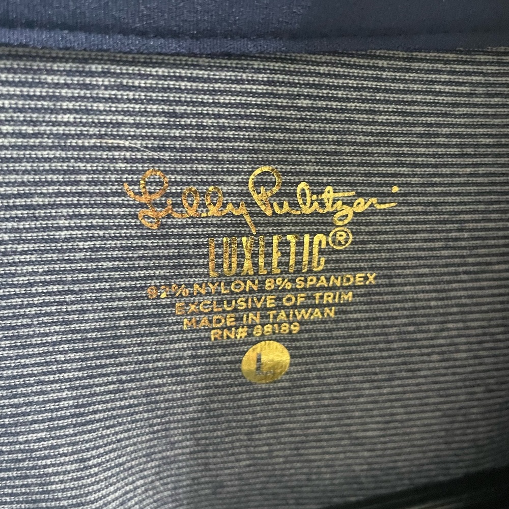 NWOT Lilly Pulitzer Kapti Luxletic Strie Full Zip Jacket in Navy and White Sz L - Picture 6 of 9